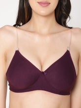 Load image into Gallery viewer, Lightly Padded Full Coverage Transparent Straps Bra