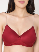 Load image into Gallery viewer, Lightly Padded Full Coverage Transparent Straps Bra
