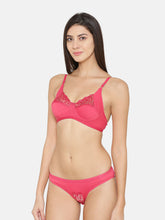 Load image into Gallery viewer, Women Cotton Lace Lingerie Set