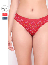 Load image into Gallery viewer, Women Pack of 3 Printed Hipster Briefs