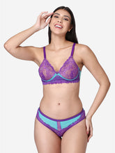 Load image into Gallery viewer, Lightly Padded Bridal Lace Lingerie Set