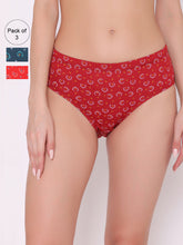 Load image into Gallery viewer, Women Pack of 3 Printed Briefs