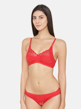 Load image into Gallery viewer, Women Cotton Lace Lingerie Set