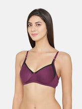 Load image into Gallery viewer, Non-Padded Full coverage Cotton Bra in Purple