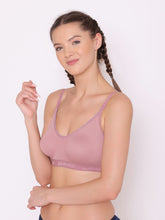 Load image into Gallery viewer, Non-Padded Full Coverage Sports Bra in Beige
