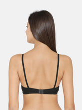 Load image into Gallery viewer, Non-Padded Full coverage Cotton Bra in Black