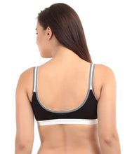 Load image into Gallery viewer, Non-Padded Full Coverage Sports Bra in Black
