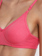 Load image into Gallery viewer, Non-Padded Full coverage Cotton Bra in Pink