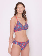 Load image into Gallery viewer, Lightly Padded Printed Lingerie Set