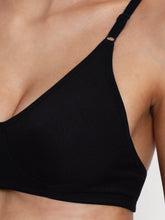 Load image into Gallery viewer, Non-Padded Full coverage Cotton Bra in Black