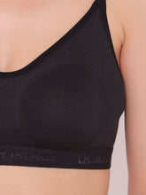 Load image into Gallery viewer, Non-Padded Full Coverage Sports Bra in Black