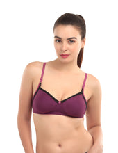 Load image into Gallery viewer, Non-Padded Full coverage Cotton Bra in Purple