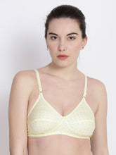 Load image into Gallery viewer, Non-Padded Full coverage Printed Bra in Yellow