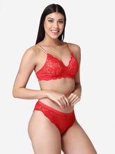 Load image into Gallery viewer, Heavily Padded Bridal Lace Lingerie Set