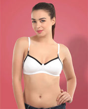 Load image into Gallery viewer, Non-Padded Full coverage Cotton Bra in White