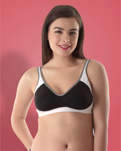 Load image into Gallery viewer, Non-Padded Full Coverage Sports Bra in Black