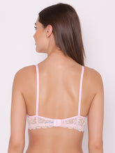 Load image into Gallery viewer, Heavily Padded Full Coverage Non Wired Lace Bra in Pink
