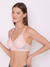 Load image into Gallery viewer, Heavily Padded Full Coverage Non Wired Lace Bra in Pink
