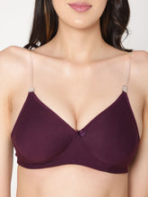 Load image into Gallery viewer, Lightly Padded Full Coverage Transparent Straps Bra
