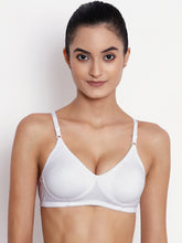 Load image into Gallery viewer, Non-Padded Full coverage Cotton Bra in White
