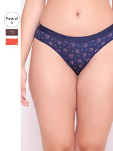 Load image into Gallery viewer, Women Pack of 3 Printed Hipster Briefs
