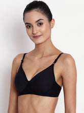 Load image into Gallery viewer, Lightly Padded Full Coverage Non Wired Bra in Black
