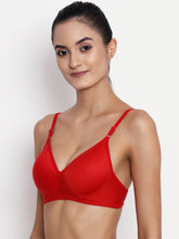 Load image into Gallery viewer, Lightly Padded Full Coverage Non Wired Bra in Red
