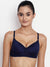 Lightly Padded Full Coverage Non Wired Bra in Navy Blue