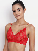 Load image into Gallery viewer, Heavily Padded Full Coverage Non Wired Bra in Red
