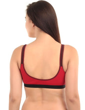 Load image into Gallery viewer, Non-Padded Full Coverage Sports Bra in Red
