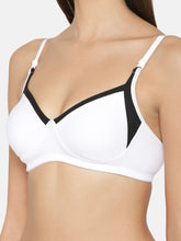 Load image into Gallery viewer, Non-Padded Full coverage Cotton Bra in White
