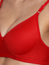 Load image into Gallery viewer, Lightly Padded Full Coverage Non Wired Bra in Red
