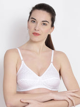 Load image into Gallery viewer, Non-Padded Full coverage Printed Bra in White
