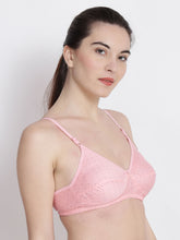 Load image into Gallery viewer, Non-Padded Full coverage Printed Bra in Pink
