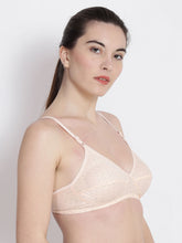 Load image into Gallery viewer, Non-Padded Full coverage Printed Bra in Beige
