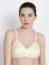 Load image into Gallery viewer, Non-Padded Full coverage Printed Bra in Yellow
