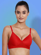 Load image into Gallery viewer, Lightly Padded Full Coverage Non Wired Bra in Red
