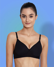 Load image into Gallery viewer, Lightly Padded Full Coverage Non Wired Bra in Black
