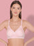 Heavily Padded Full Coverage Non Wired Lace Bra in Pink